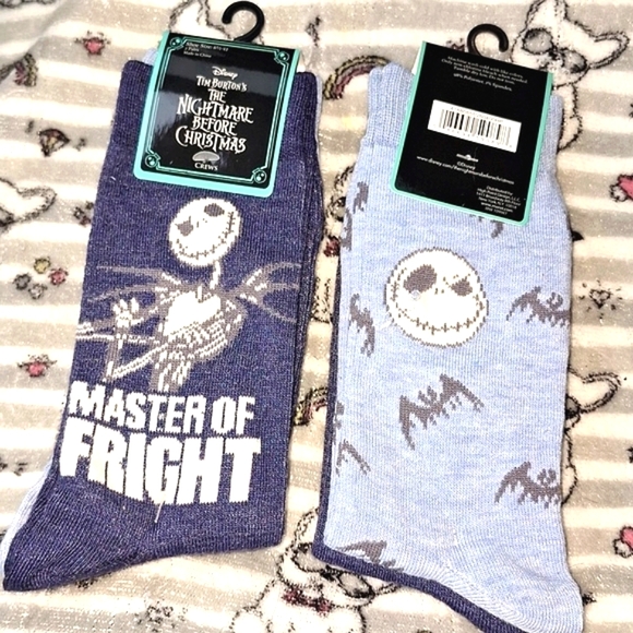 Disney Tim Burton's The Nightmare Before Christmas Crew Socks s/2 - Picture 1 of 5